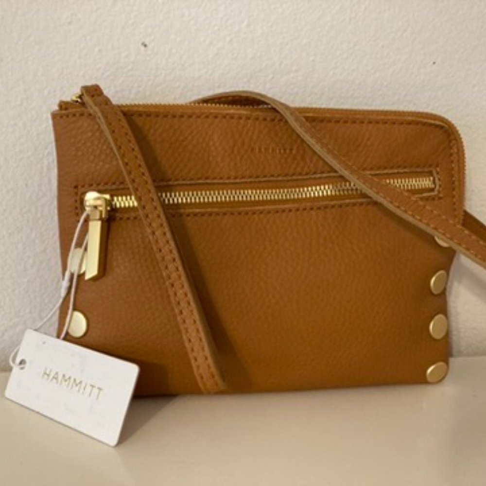 HAMMITT Nashville Small Wristlet Crossbody Bag Nectar Tan Leather